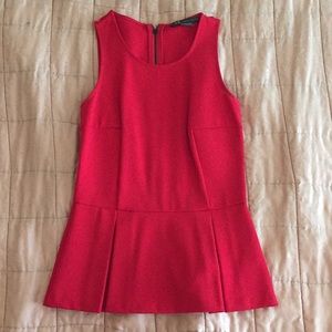 Red Armani Exchange blouse.